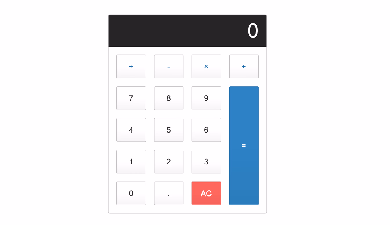 A simple calculator built with JavaScript.